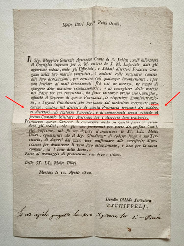 Mortara 1800 antico documento - mortara,