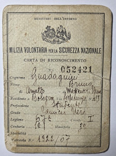 Tessera milizia mvsn mod 1923 - mvsn, mod.