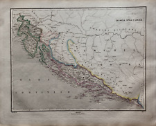 Mappa 1860 Gorizia Trieste Istria Fiume Pago Arbe Zara Lussino Brazza Dalmazia