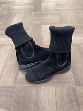 Hogan stivaletto donna taglia 38 stivale con gambale in lana scamosciato nero