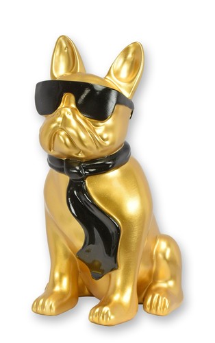 Bulldog resina con occhiali - resina,