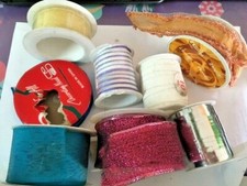 Stock Lotto Nastri Decorativi Misti Tessuto Raso Organza Fiocchi Regalo Natale