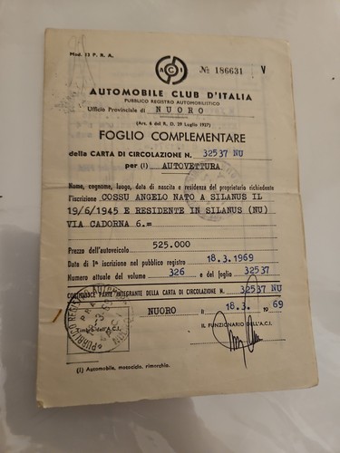Vintage foglio - a.c.i.,