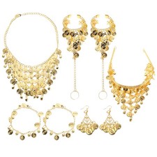  1 set di accessori per la danza del ventre: collana con catena per la testa