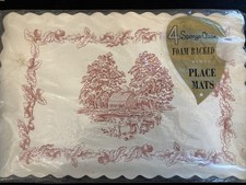 Set 4 tovagliette in vinile con supporto in schiuma pulita in spugna 17,5x11,5 sigillate scena agricola