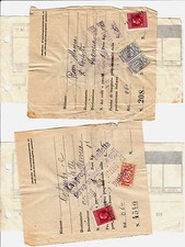 REGNO-DUE BOLLETTINI D'ACCOMPAGNAMENTO-20c Marca da bollo+30c+60c Pacchi P.-1937