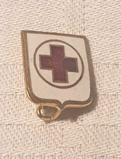 A031_DISTINTIVO CRI SMALTATO CROCE ROSSA ITALIANA Attacco a spilla