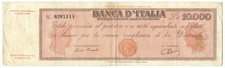 10000 LIRE TITOLO PROVVISORIO TESTINA LOGOTENENZA UMBERTO 04/08/1945 MB/BB