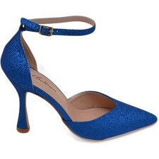 Decollete donna in glitter blu