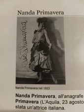 AUTOGRAFO ORIGINALE DI NANDA