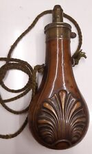 Antico porta polvere da sparo di rame e ottone James Dixon & Sons di Sheffield