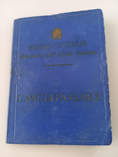 LASCIAPASSARE COLONIALE REGNO AFRICA ITALIANA PAI WW2
