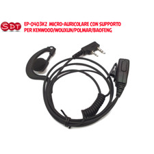 EP-0403K2  MICRO-AURICOLARE CON SUPPORTO PER KENWOOD/WOUXUN/POLMAR/BAOFENG