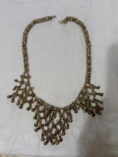 Antica collana o girocollo in alpaca fatto a mano Vintage 1960