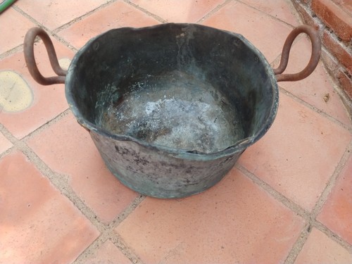 Paiolo rame porta vaso - paiolo,