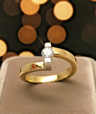 anello donna oro giallo 18kt solitario  Anniversario, Fidanzamento usato vintage