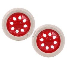 2 Pezzi Ruote Carrello della Spesa 160mm Dia Plastica Nucleo Schiuma Carrello Ruota Rosso