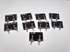 Orecchini bigiotteria a Ciondolo con pietre colorate stock  pz 9 nuovi