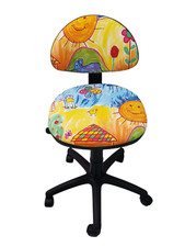 SEDIA SCRIVANIA POLTRONCINA CAMERETTA BAMBINI BIMBI DISEGNO ACQUERELLO A COLORI