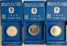 Italia. 500 Lire argento 1982 Garibaldi (3 monete)