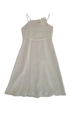 BHS Vestito abito cerimonia voile avorio fiore panna ecru bambina bimba 5 anni