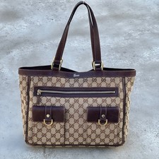 Gucci | Autentica borsa a tracolla GG Monogram in pelle marrone scuro tasche anteriori