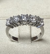 ANELLO FEDINA IN ORO BIANCO 18 kt. CON CINQUE DIAMANTI NATURALI ct. 1,33