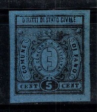 Fano - mai usato * MH 100% 5 centesimi, diritti di stato civile