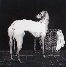 DE MICHELI Gioxe, Levriero. Acquaforte 1976