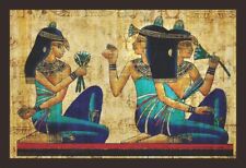 Egiziano Geroglifici Papiro Pittura Arte IN Legno Incorniciato Per Arredo Casa