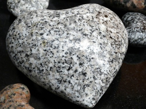 Cuore granito grigio cm - di, 10