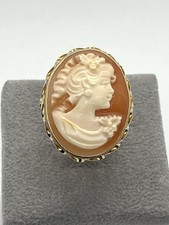 Anello Oro Giallo 14kt con Cammeo Corniola Ovale 25mm – Fatto a Mano Italia