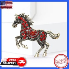 Spilla cavallo cristallo rosso