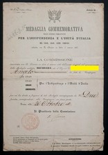 Regno - Diploma Medaglia Guerre per l'Indipendenza e l'Unità d'Italia 1848-1849
