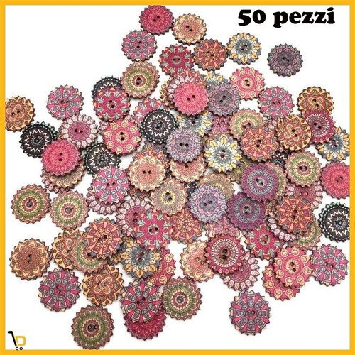 Bottoni stile vintage fiori - 50,