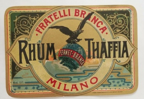 Etichetta liquore rhum thaffia - liquore,
