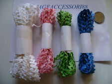 25 MT PASSAMANERIA BORDO ONDINA SLALOM ZIG ZAG COTONE BIANCO ROSA VERDE AZZURRO