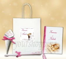 30 Wedding bag libretto messa ventaglio cono riso personalizzato matrimonio 