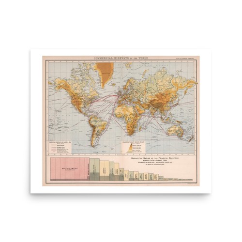 Mappa vintage delle rotte - mappa,