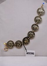 Moschino  Bracciale Vintage Color Oro Antico Logo Frontale Made In Italy