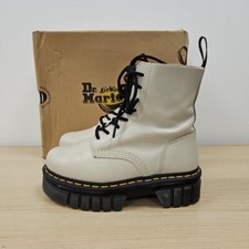 Stivali grossi Dr Martens Audrick 10l quad platform grigi in morbida pelle taglia UK 5 #2