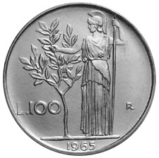 Italia 100 lire 1965 Minerva Repubblica FDC