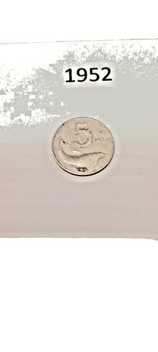 Moneta lire del 1952 - lire, delfino