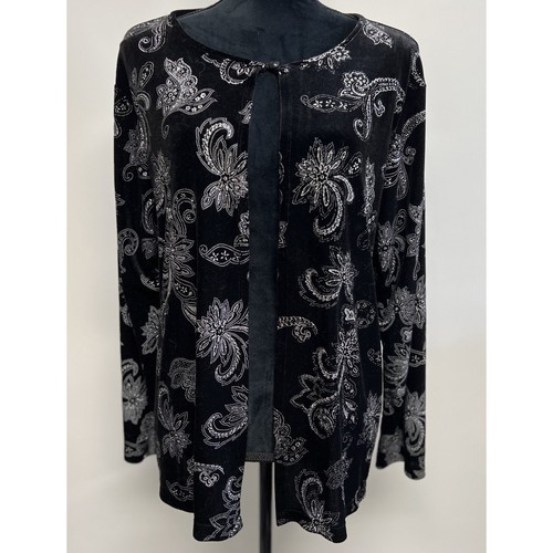 Cardigan donna velluto nero