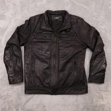 Giacca pelle rivetto nero uomo