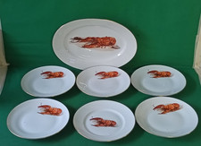 SERVIZIO PIATTI 6 PERSONE ARAGOSTA PESCE ASTICE PORCELLANA RICHARD GINORI. CJ44