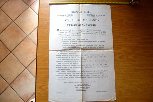 Antico manifesto comune lago - manifesto,