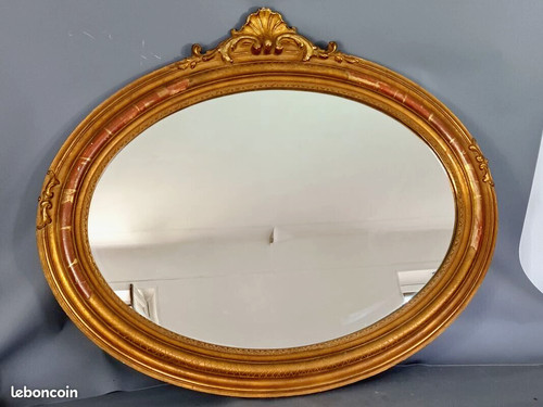 Grande specchio ovale legno