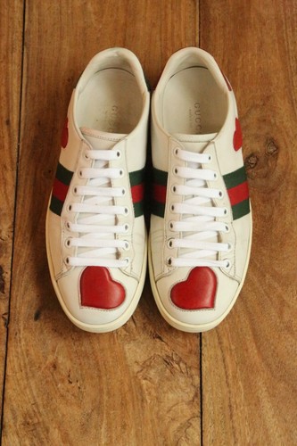 Gucci ace red heart white - gucci,