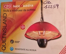 STUFA AD INFRAROSSI DA SOFFITTO 1500W ALTA RESA RESISTENTE ALL'ACQUA C/TELECOMAN
